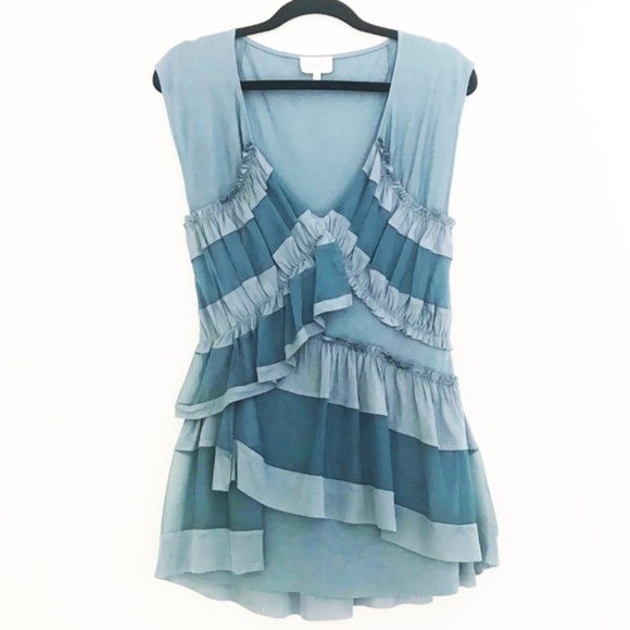 Anthropologie Tops - 3 for $25 Anthropologie Ruffled Blue Blouse M